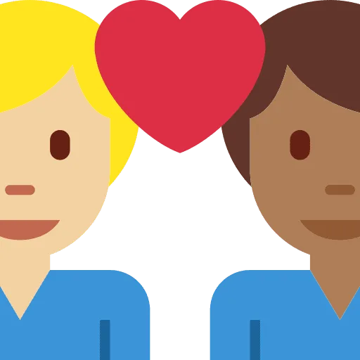 👨🏼‍❤️‍👨🏾 Pasangan dengan Hati Pria dengan Pria Warna Kulit Cerah Sedang dengan Warna Kulit Gelap Sedang Twitter