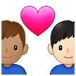 👨🏽‍❤️‍👨🏻 Pasangan dengan Hati Pria dengan Pria Warna Kulit Sedang dengan Warna Kulit Cerah Samsung