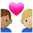 👨🏽‍❤️‍👨🏼 Pasangan dengan Hati Pria dengan Pria Warna Kulit Sedang dengan Warna Kulit Cerah Sedang Samsung