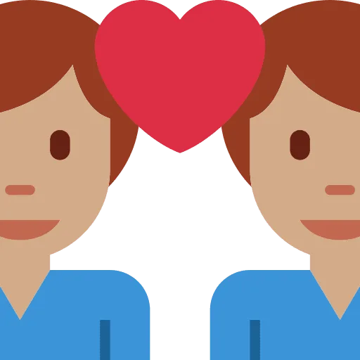 👨🏽‍❤️‍👨🏽 Pasangan dengan Hati Pria dengan Pria Warna Kulit Sedang Twitter