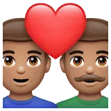 👨🏽‍❤️‍👨🏽 Pasangan dengan Hati Pria dengan Pria Warna Kulit Sedang WhatsApp
