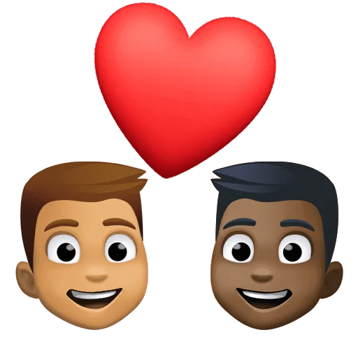 👨🏽‍❤️‍👨🏿 Pasangan dengan Hati Pria dengan Pria Warna Kulit Sedang dengan Warna Kulit Gelap Facebook
