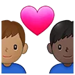 👨🏽‍❤️‍👨🏿 Pasangan dengan Hati Pria dengan Pria Warna Kulit Sedang dengan Warna Kulit Gelap Samsung