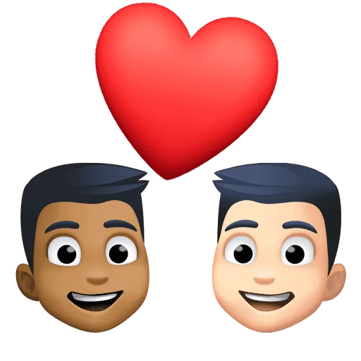 👨🏾‍❤️‍👨🏻 Pasangan dengan Hati Pria dengan Pria Warna Kulit Gelap Sedang dengan Warna Kulit Cerah Facebook