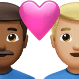 👨🏾‍❤️‍👨🏼 Pasangan dengan Hati Pria dengan Pria Warna kulit Gelap Sedang dengan Warna kulit Cerah Sedang Apple