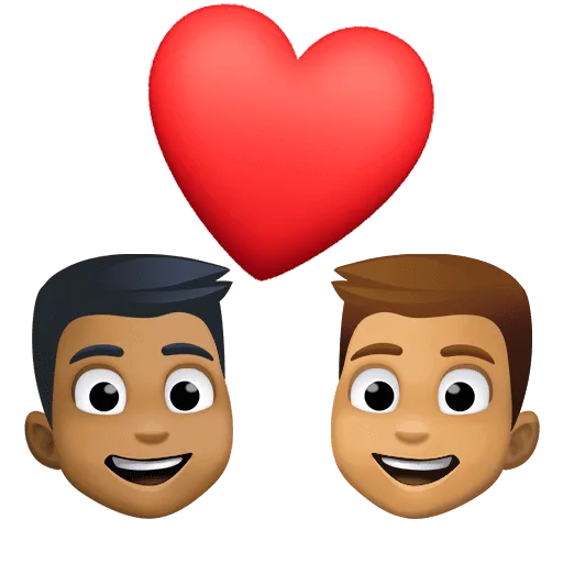 👨🏾‍❤️‍👨🏽 Pasangan dengan Hati Pria dengan Pria Warna kulit Gelap Sedang dengan Warna kulit Sedang Facebook
