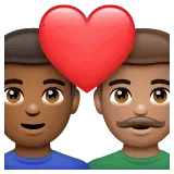 👨🏾‍❤️‍👨🏽 Pasangan dengan Hati Pria dengan Pria Warna kulit Gelap Sedang dengan Warna kulit Sedang WhatsApp