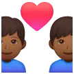👨🏾‍❤️‍👨🏾 Pasangan dengan Hati Pria dengan Pria Warna Kulit Gelap Sedang Samsung