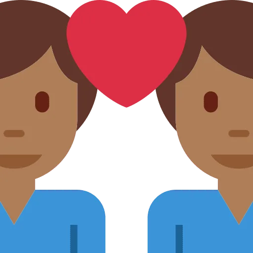 👨🏾‍❤️‍👨🏾 Pasangan dengan Hati Pria dengan Pria Warna Kulit Gelap Sedang Twitter