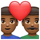 👨🏾‍❤️‍👨🏾 Pasangan dengan Hati Pria dengan Pria Warna Kulit Gelap Sedang WhatsApp