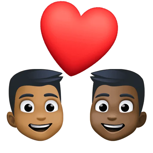 👨🏾‍❤️‍👨🏿 Pasangan dengan Hati Pria dengan Pria Warna kulit Gelap Sedang dengan Warna Kulit Gelap Facebook