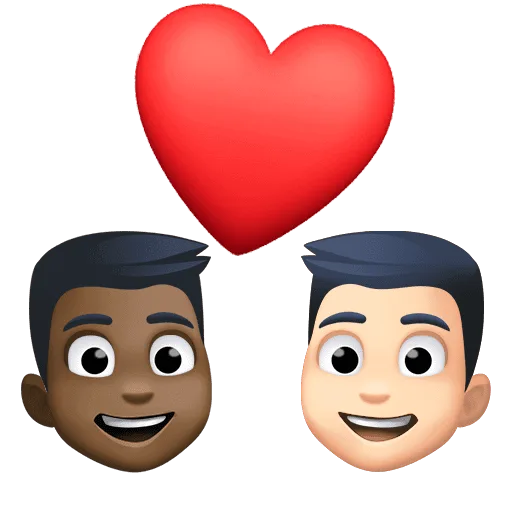👨🏿‍❤️‍👨🏻 Pasangan dengan Hati Pria dengan Pria Warna Kulit Gelap dengan Warna Kulit Cerah Facebook