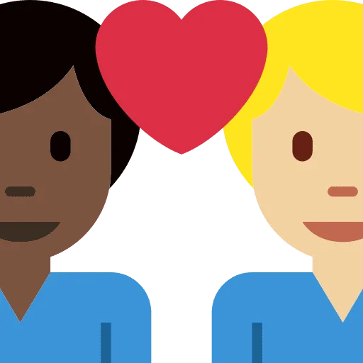 👨🏿‍❤️‍👨🏼 Pasangan dengan Hati Pria dengan Pria Warna Kulit Gelap dengan Warna Kulit Cerah Sedang Twitter