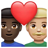 👨🏿‍❤️‍👨🏼 Pasangan dengan Hati Pria dengan Pria Warna Kulit Gelap dengan Warna Kulit Cerah Sedang WhatsApp