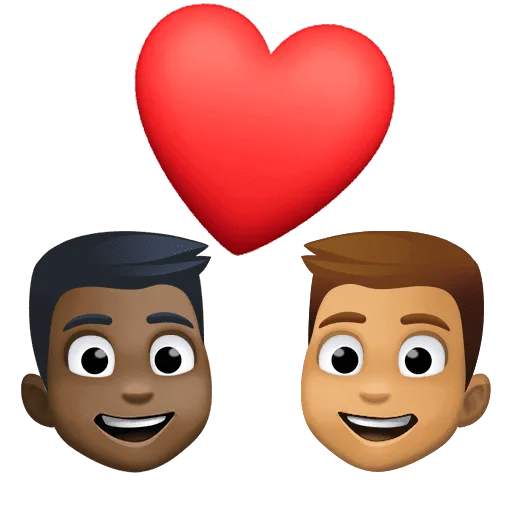 👨🏿‍❤️‍👨🏽 Pasangan dengan Hati Pria dengan Pria Warna Kulit Gelap dengan Warna Kulit Sedang Facebook