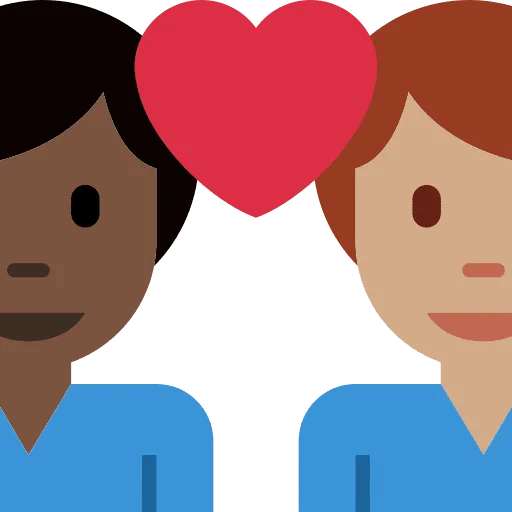 👨🏿‍❤️‍👨🏽 Pasangan dengan Hati Pria dengan Pria Warna Kulit Gelap dengan Warna Kulit Sedang Twitter