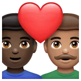 👨🏿‍❤️‍👨🏽 Pasangan dengan Hati Pria dengan Pria Warna Kulit Gelap dengan Warna Kulit Sedang WhatsApp