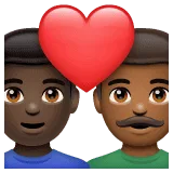 👨🏿‍❤️‍👨🏾 Pasangan dengan Hati Pria dengan Pria Warna Kulit Gelap dengan Warna Kulit Gelap Sedang WhatsApp