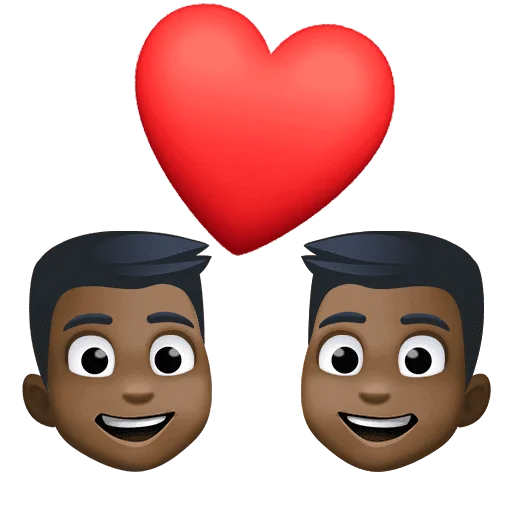 👨🏿‍❤️‍👨🏿 Pasangan dengan Hati Pria dengan Pria Warna Kulit Gelap Facebook