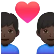 👨🏿‍❤️‍👨🏿 Pasangan dengan Hati Pria dengan Pria Warna Kulit Gelap Samsung
