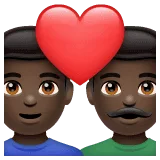 👨🏿‍❤️‍👨🏿 Pasangan dengan Hati Pria dengan Pria Warna Kulit Gelap WhatsApp