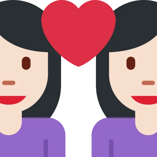 👩🏻‍❤️‍👩🏻 Pasangan dengan Hati Wanita dengan Wanita Warna Kulit Cerah Twitter