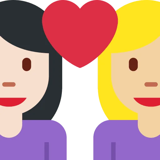 👩🏻‍❤️‍👩🏼 Pasangan dengan Hati Wanita dengan Wanita Warna Kulit Cerah dengan Warna Kulit Cerah Sedang Twitter