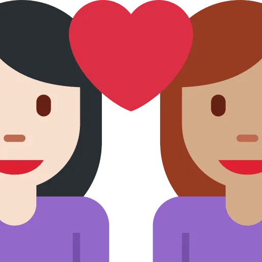 👩🏻‍❤️‍👩🏽 Pasangan dengan Hati Wanita dengan Wanita Warna Kulit Cerah dengan Warna Kulit Sedang Twitter
