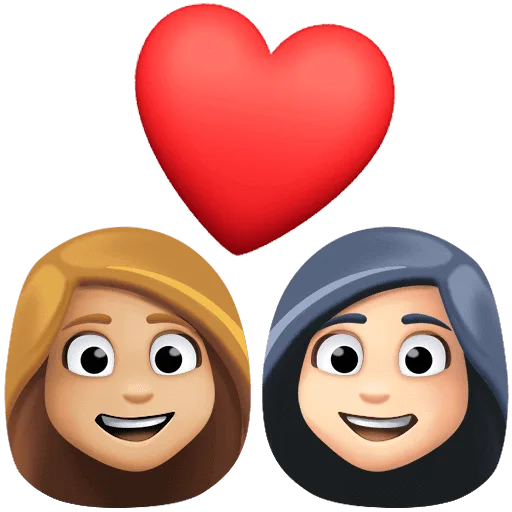 👩🏼‍❤️‍👩🏻 Pasangan dengan Hati Wanita dengan Wanita Warna Kulit Cerah Sedang dengan Warna Kulit Cerah Facebook