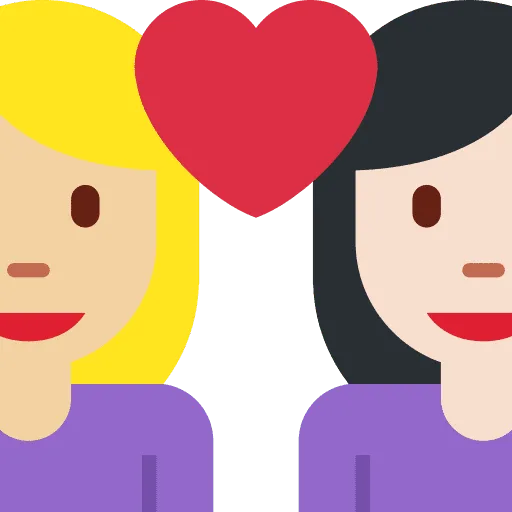 👩🏼‍❤️‍👩🏻 Pasangan dengan Hati Wanita dengan Wanita Warna Kulit Cerah Sedang dengan Warna Kulit Cerah Twitter
