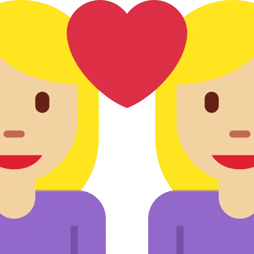 👩🏼‍❤️‍👩🏼 Pasangan dengan Hati Wanita dengan Wanita Warna Kulit Cerah Sedang Twitter