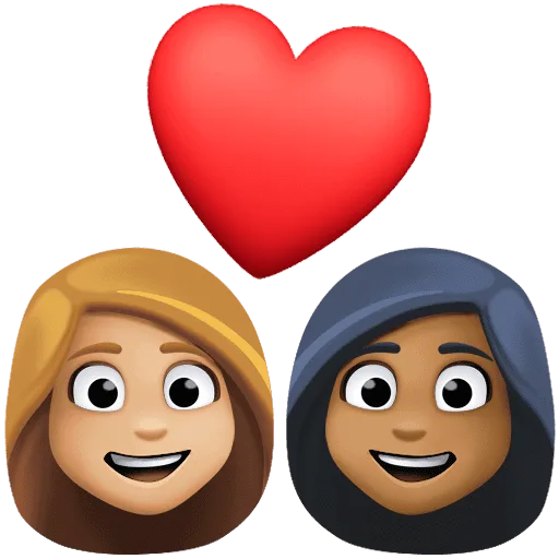 👩🏼‍❤️‍👩🏾 Pasangan dengan Hati Wanita dengan Wanita Warna Kulit Cerah Sedang dengan Warna Kulit Gelap Sedang Facebook