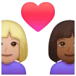 👩🏼‍❤️‍👩🏾 Pasangan dengan Hati Wanita dengan Wanita Warna Kulit Cerah Sedang dengan Warna Kulit Gelap Sedang Samsung
