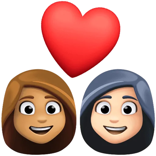 👩🏽‍❤️‍👩🏻 Pasangan dengan Hati Wanita dengan Wanita Warna Kulit Sedang dengan Warna Kulit Cerah Facebook