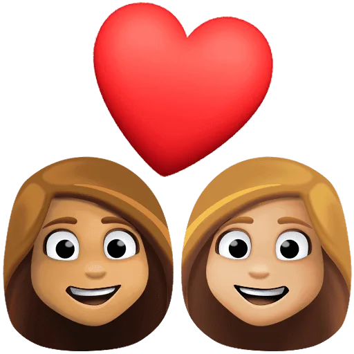 👩🏽‍❤️‍👩🏼 Pasangan dengan Hati Wanita dengan Wanita Warna Kulit Sedang dengan Warna Kulit Cerah Sedang Facebook
