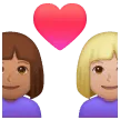 👩🏽‍❤️‍👩🏼 Pasangan dengan Hati Wanita dengan Wanita Warna Kulit Sedang dengan Warna Kulit Cerah Sedang Samsung