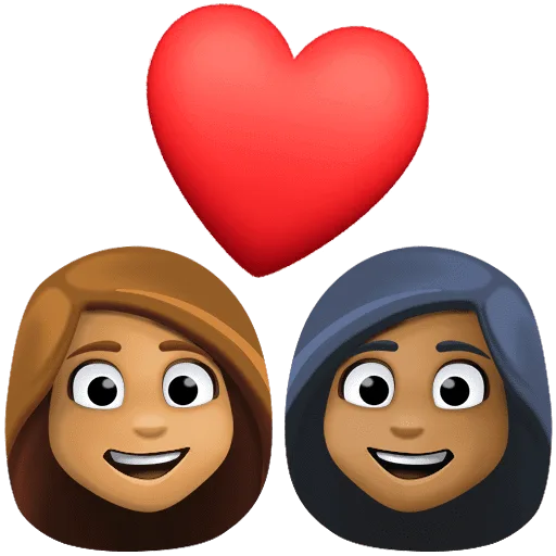 👩🏽‍❤️‍👩🏾 Pasangan dengan Hati Wanita dengan Wanita Warna Kulit Sedang dengan Warna Kulit Gelap Sedang Facebook