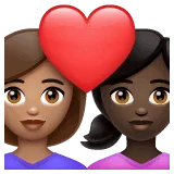 👩🏽‍❤️‍👩🏿 Pasangan dengan Hati Wanita dengan Wanita Warna Kulit Sedang dengan Warna Kulit Gelap WhatsApp