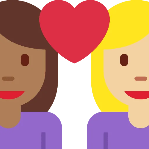 👩🏾‍❤️‍👩🏼 Pasangan dengan Hati Wanita dengan Wanita Kulit Gelap Sedang dengan Kulit Cerah Sedang Twitter