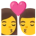 👩‍❤️‍💋‍👨 Berciuman: Wanita, Pria Google