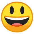 😃 Wajah Tersenyum dengan Mulut Terbuka Google