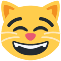 😸 Kucing Tersenyum dengan Mulut Terbuka dan Mata Tertutup Twitter