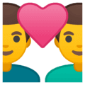 👨‍❤️‍👨 Pasangan dengan Hati Pria Pria Google