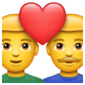 👨‍❤️‍👨 Pasangan dengan Hati Pria Pria WhatsApp