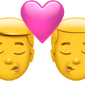 👨‍❤️‍💋‍👨 Cium Pria Pria Apple