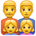 👨‍👨‍👧‍👧 Keluarga Pria Pria Anak Perempuan Anak Perempuan WhatsApp