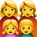 👩‍👩‍👧‍👦 Keluarga Perempuan Perempuan Anak Perempuan Anak Laki Laki Apple
