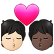🧑🏻‍❤️‍💋‍🧑🏿 Berciuman Warna Kulit Cerah dengan Warna Kulit Gelap Samsung