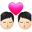 👨🏻‍❤️‍💋‍👨🏻 Berciuman Pria dengan Pria Warna Kulit Cerah Samsung