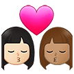 👩🏻‍❤️‍💋‍👩🏽 Berciuman Wanita dengan Wanita Warna Kulit Cerah dengan Warna Kulit Sedang Samsung
